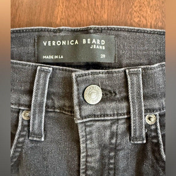 Veronica Beard Carson Ankle Flare Charcoal Jeans - Picture 3 of 6